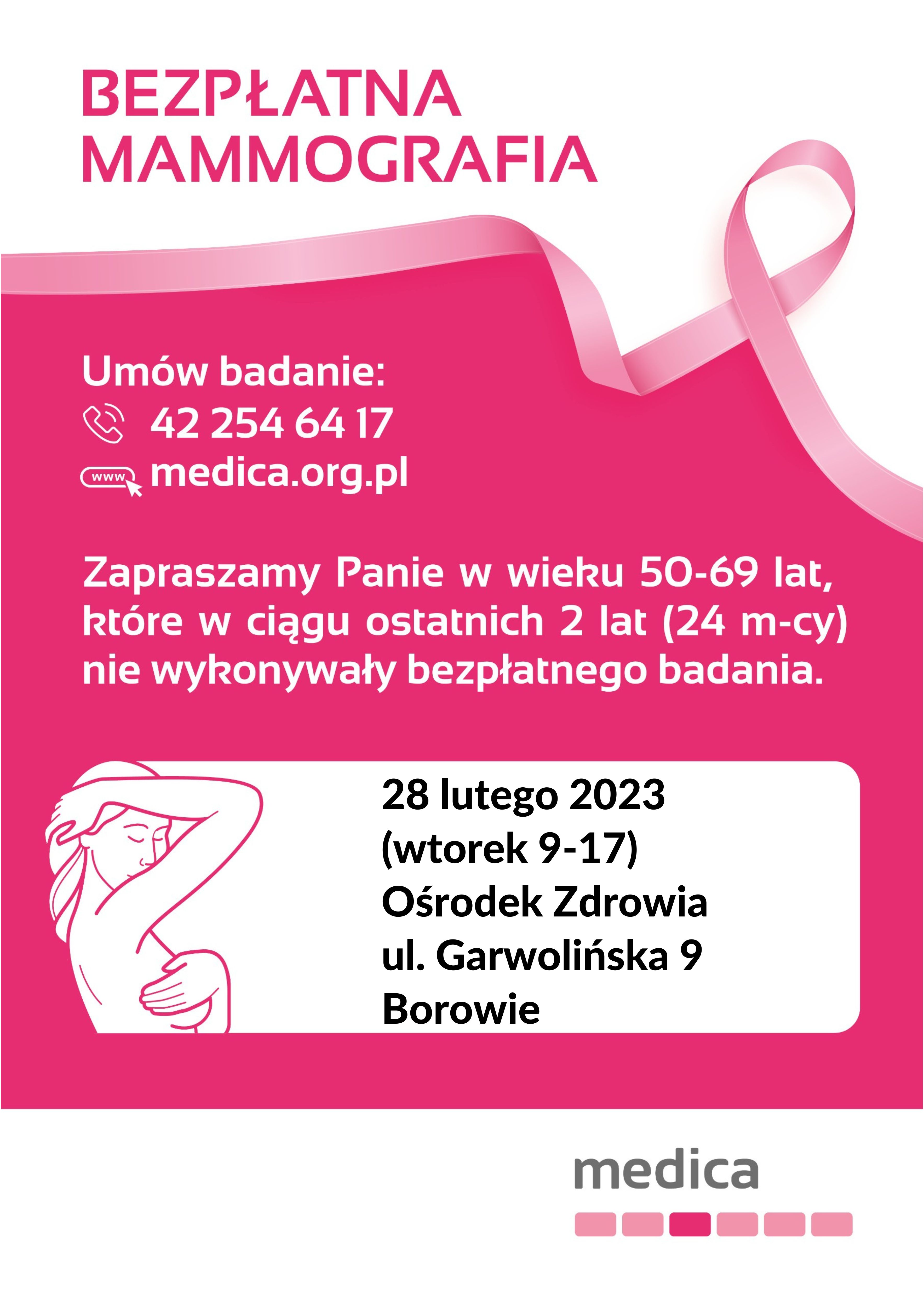 Plakat dot. badań mammograficznych